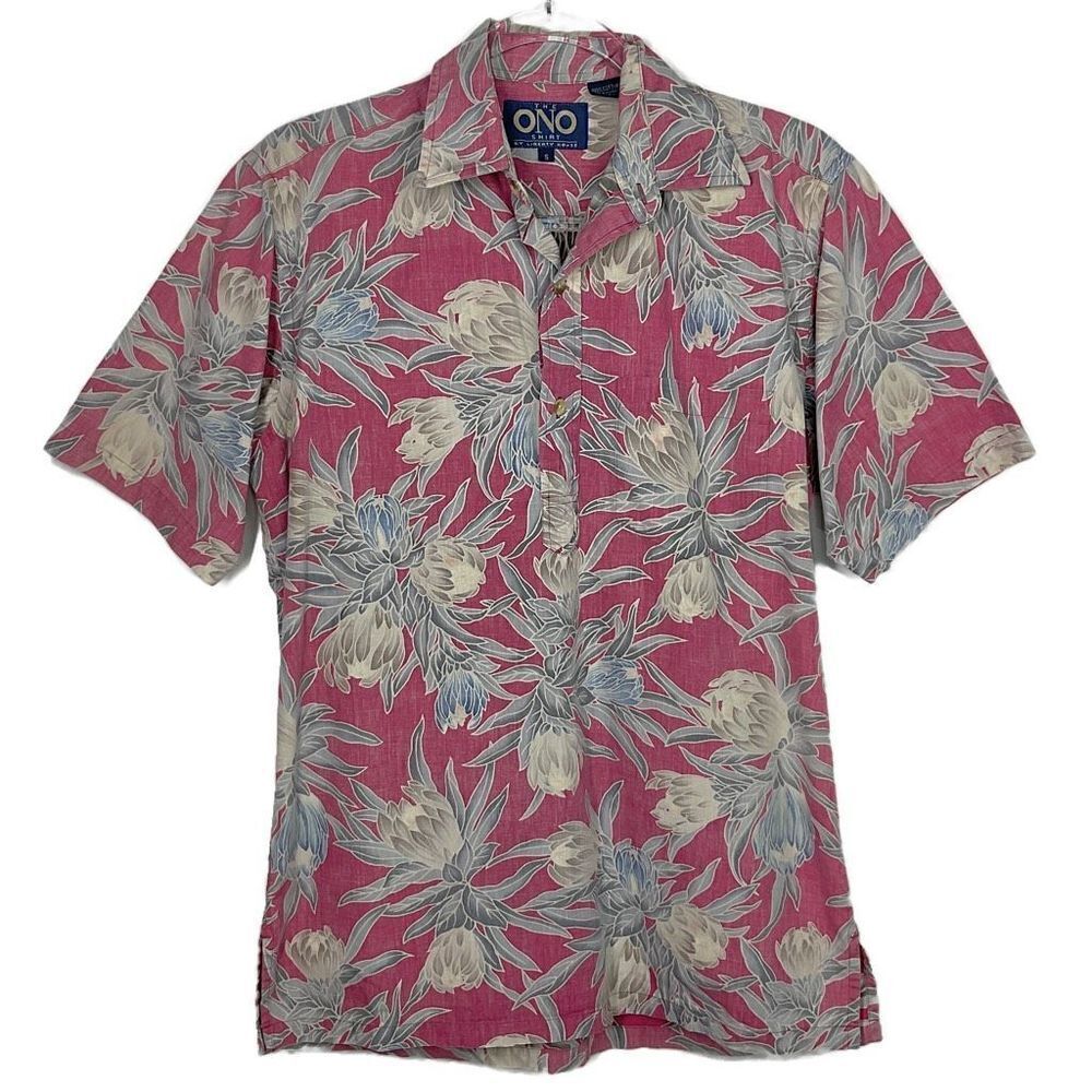 The Ono Shirt By Liberty House Vintage Red Floral Reverse Print Hawaiian Small